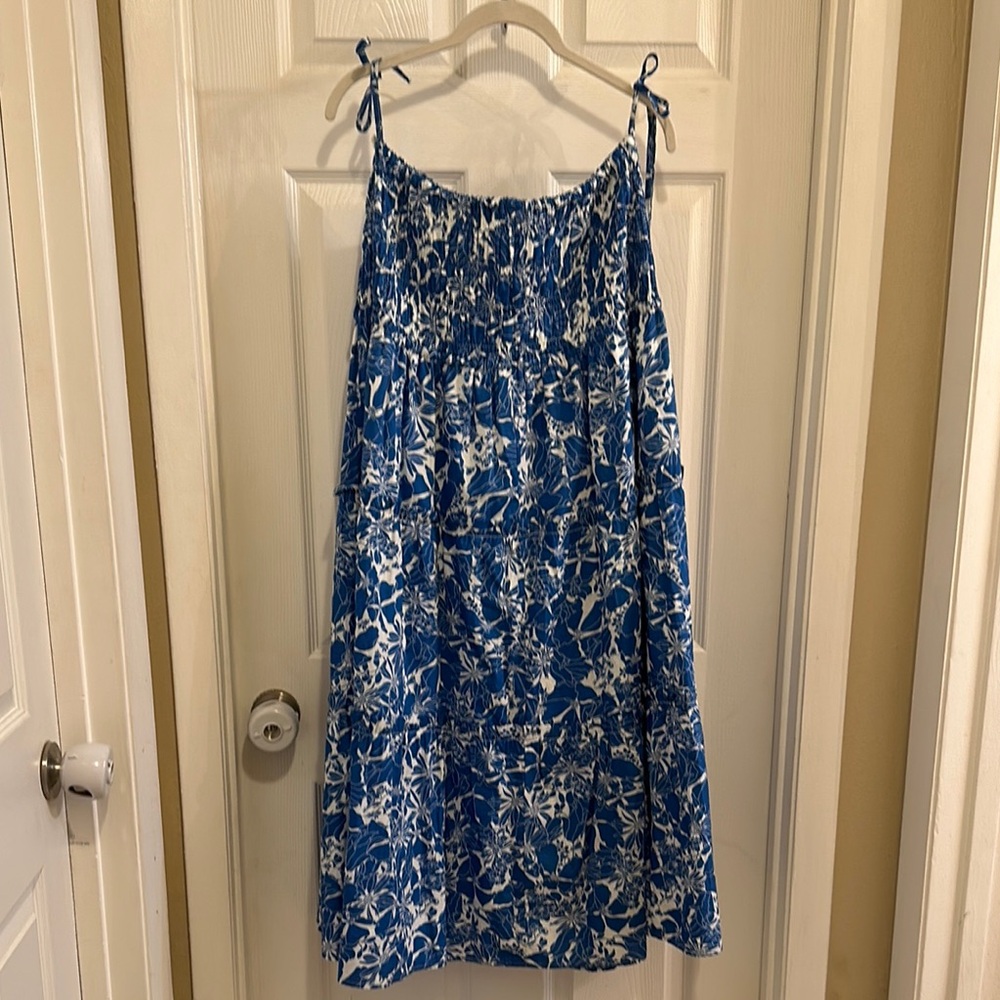 Sugarlips Floral Blue and White Midi Dress